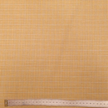 Leichter Schurwollstoff - beige kariert CSM-STOFFE