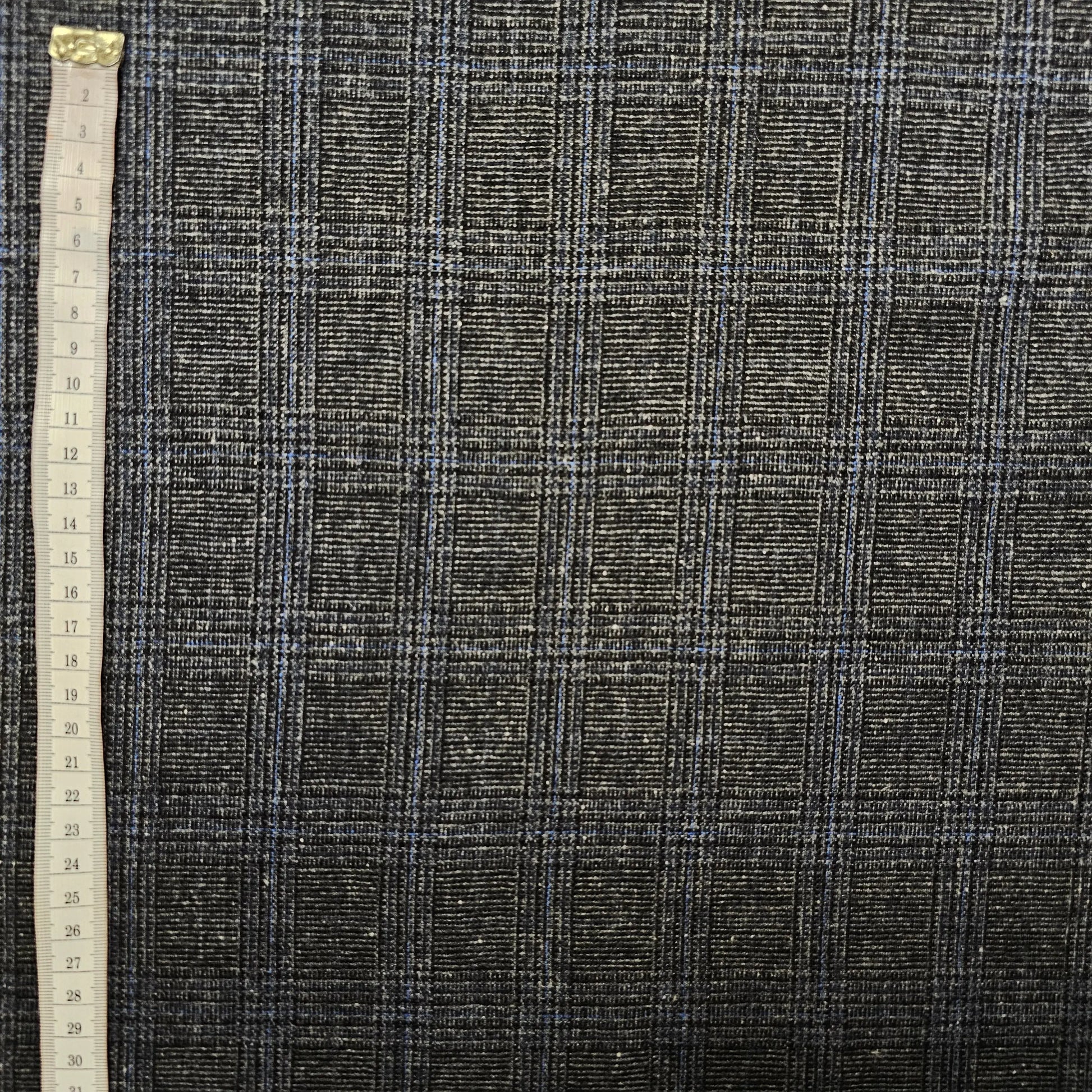 Leichter Wollstoff kariert anthrazit 130 cm Reststück CSM-STOFFE