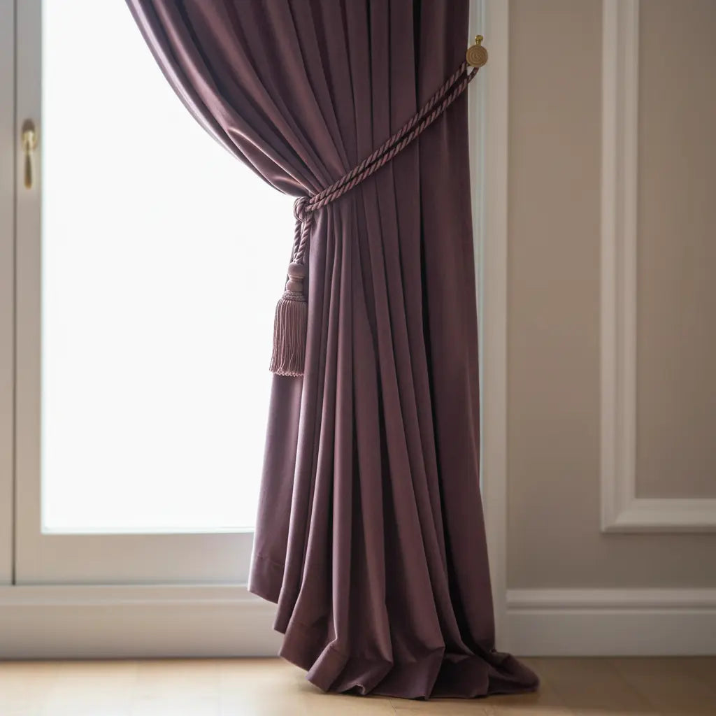 Vorhang aus Möbelsamt in Aubergine
