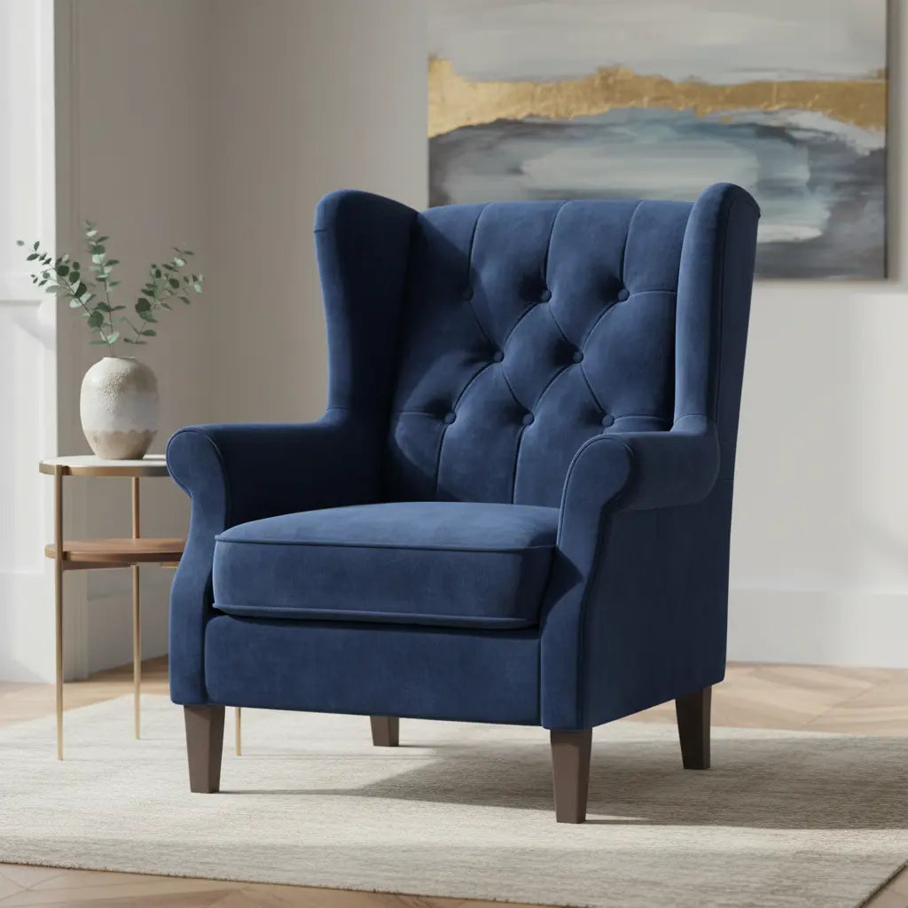 Möbelbezug aus Samt in Blau