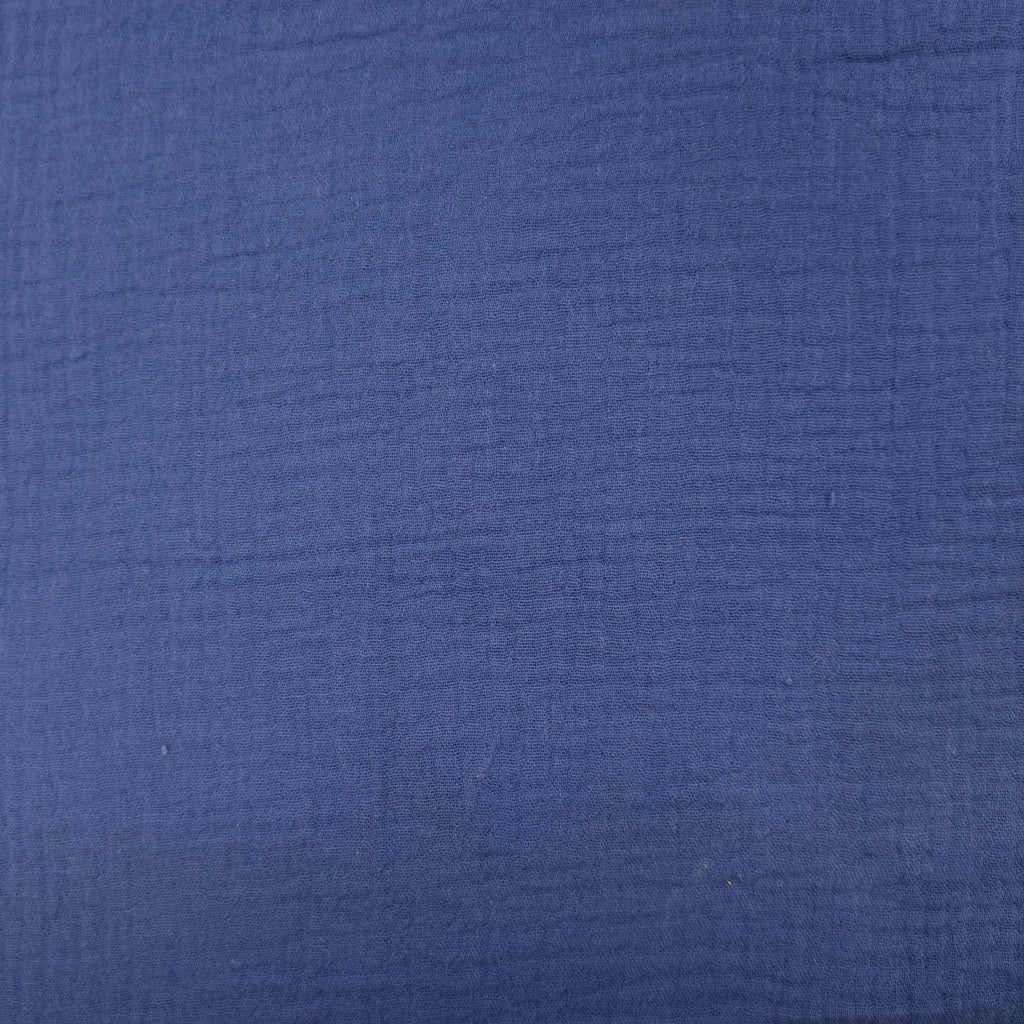 Musselin Dopppel Krinkel royalblau CSM-STOFFE
