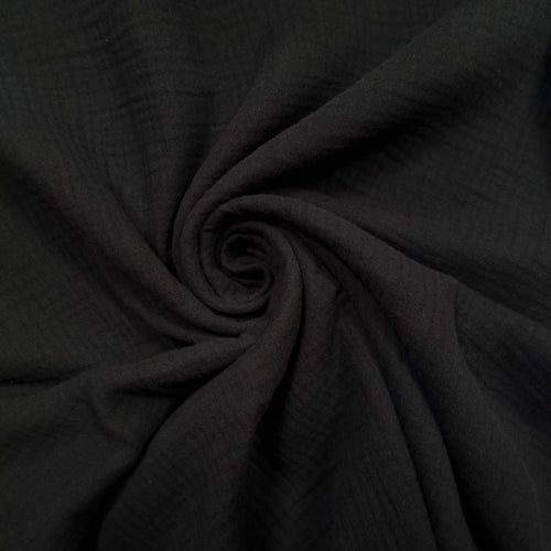 Musselin schwarz Double Gauze CSM-STOFFE
