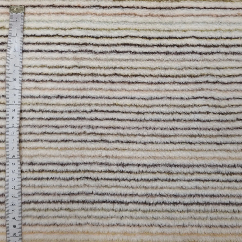 Plüschstoff creme gestreift