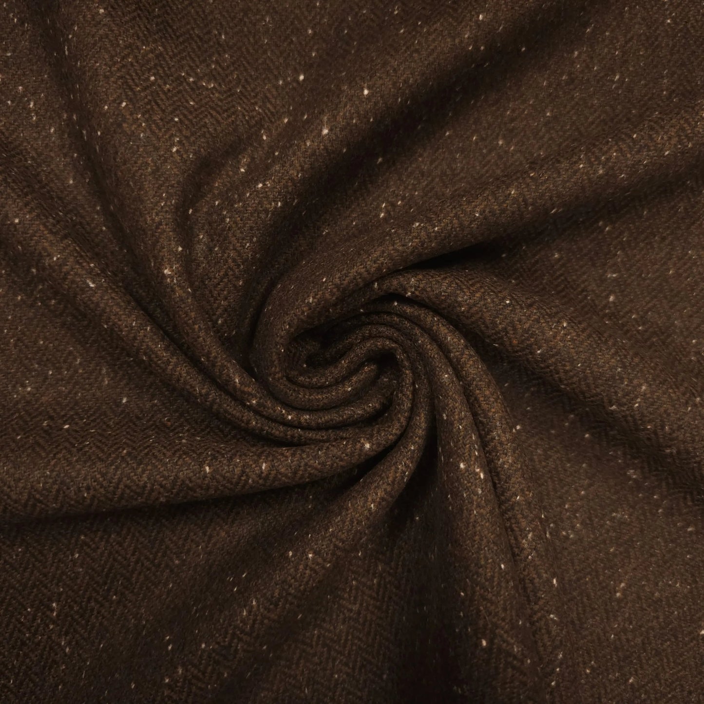 Polyester-, Baumwollstoff | braun | Fischgrät CSM-STOFFE