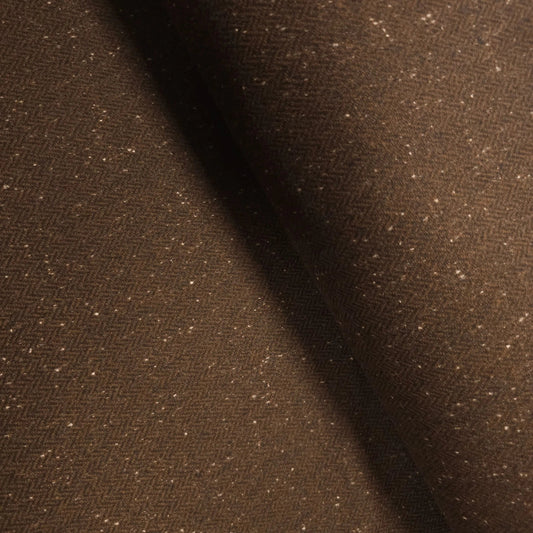 Polyester-, Baumwollstoff | braun | Fischgrät CSM-STOFFE