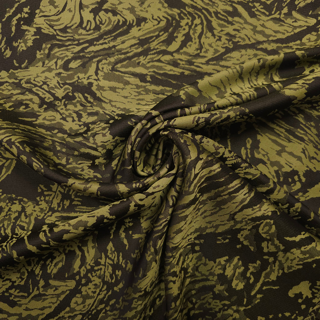 Polyesterstoff grün/schwarz | abstraktes Muster CSM-STOFFE