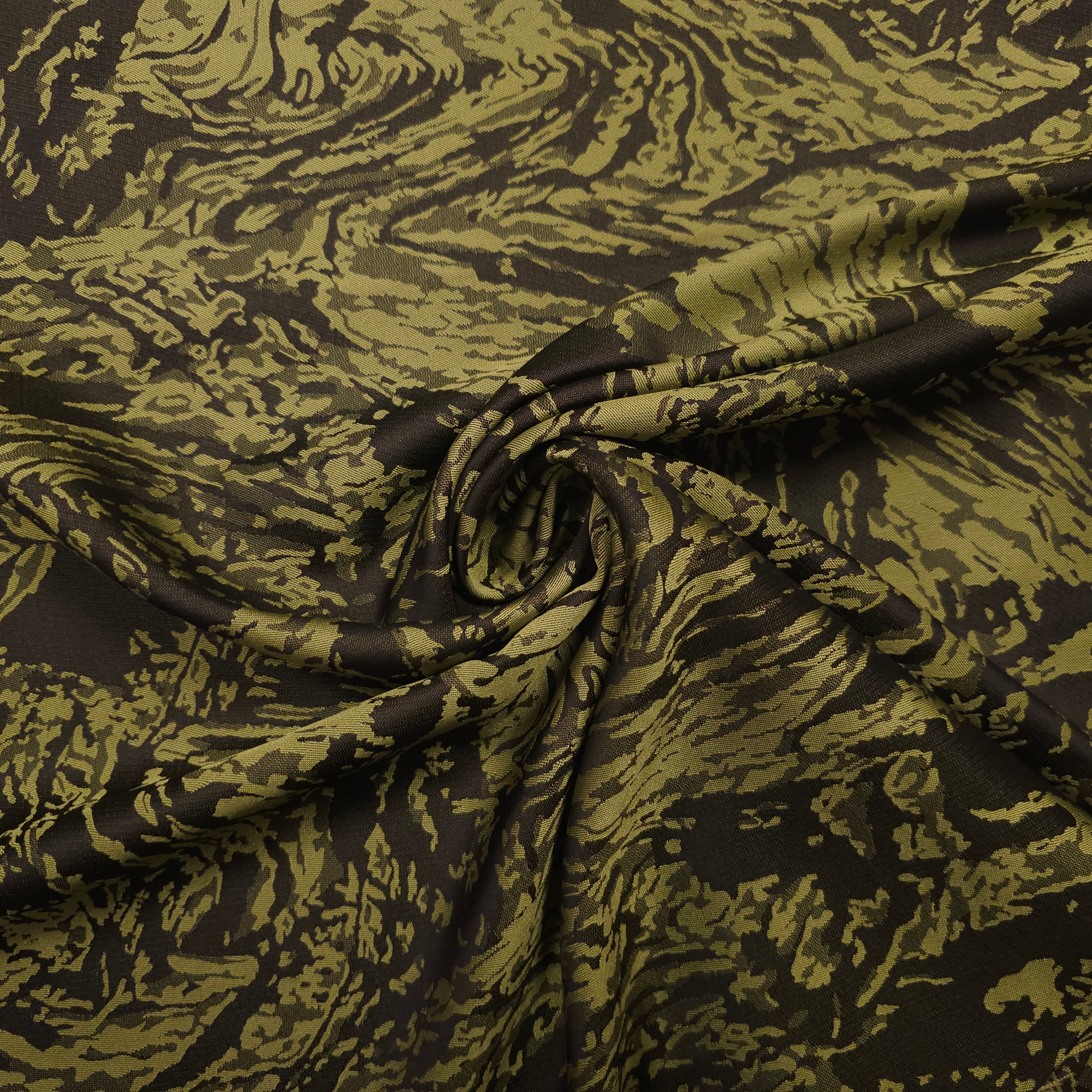 Polyesterstoff grün/schwarz | abstraktes Muster CSM-STOFFE