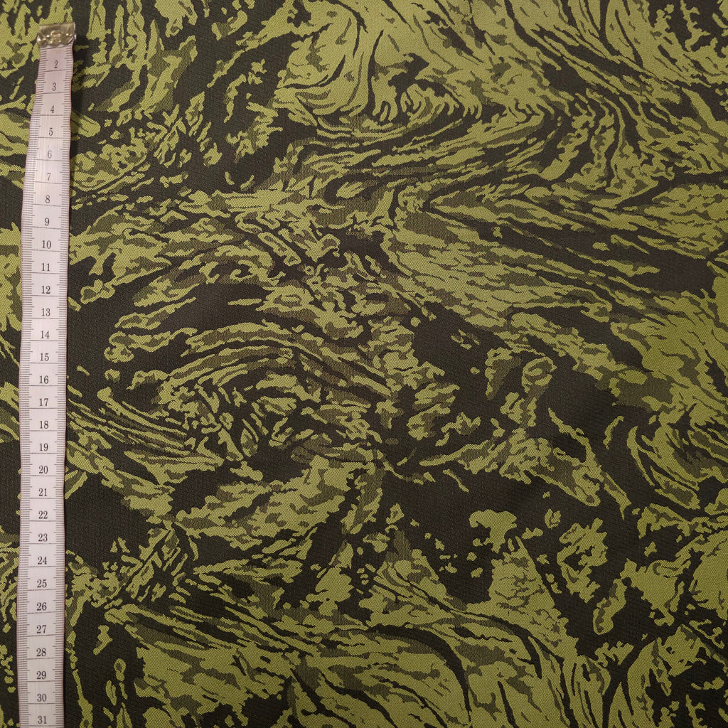 Polyesterstoff grün/schwarz | abstraktes Muster CSM-STOFFE