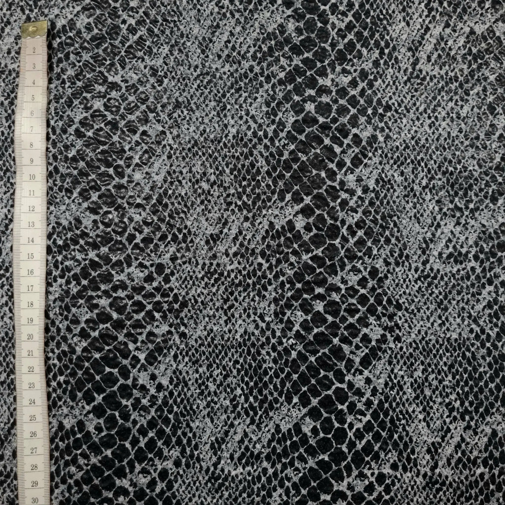 Polyesterstoff schwarz mit Krokodilmuster 