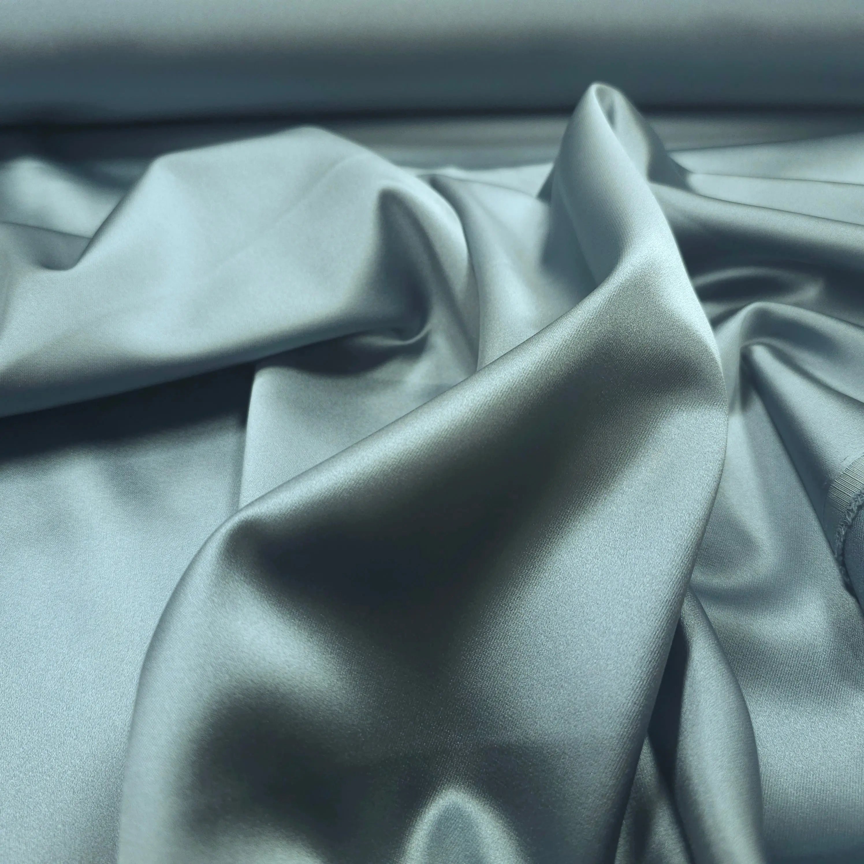 Premium Stretch Satin stahlblau CSM-STOFFE