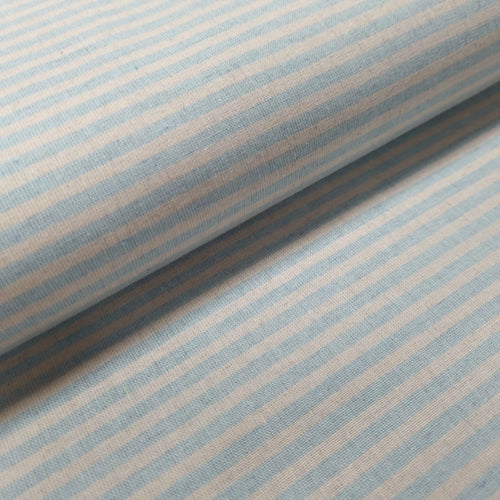 Recycelter Baumwoll- Polyester,  Viskosestoff gestreift blau CSM-STOFFE