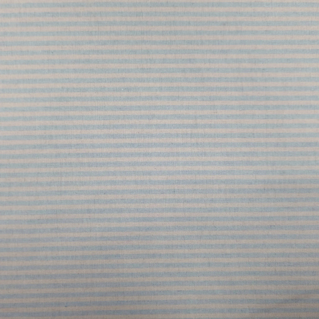 Recycelter Baumwoll- Polyester,  Viskosestoff gestreift blau CSM-STOFFE