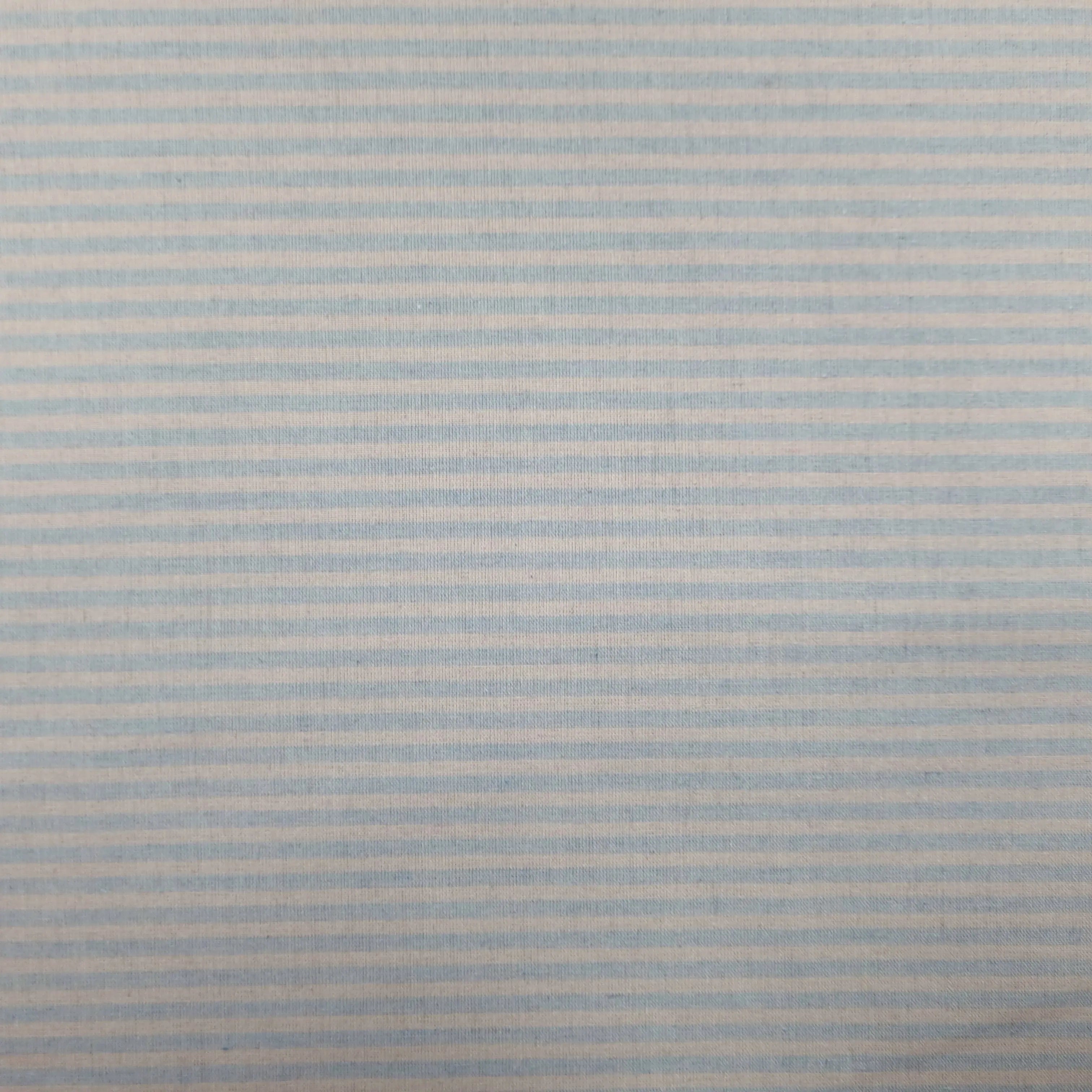 Recycelter Baumwoll- Polyester,  Viskosestoff gestreift blau CSM-STOFFE