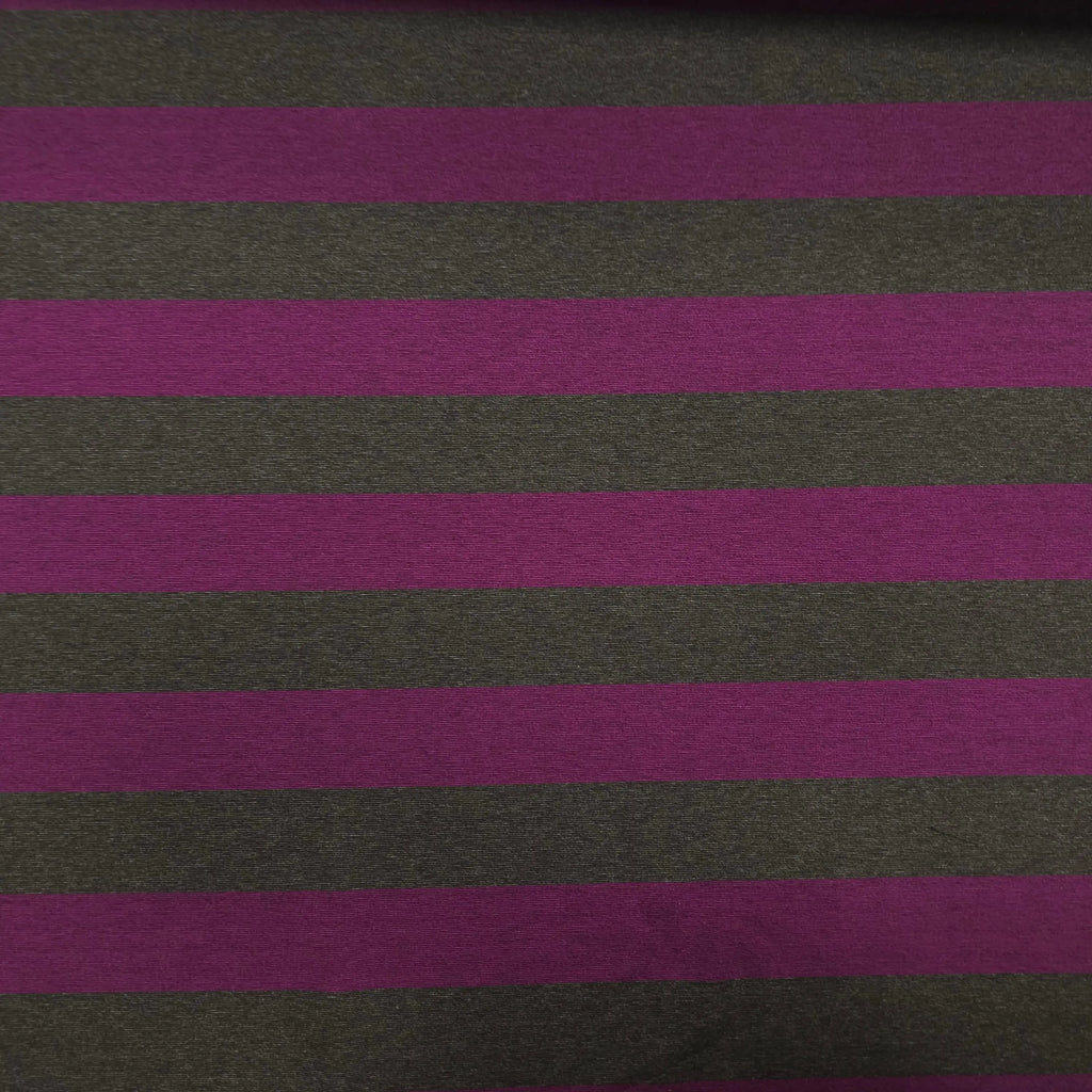 Romanit Jersey gestreift dunkelgrau, Violett CSM-STOFFE