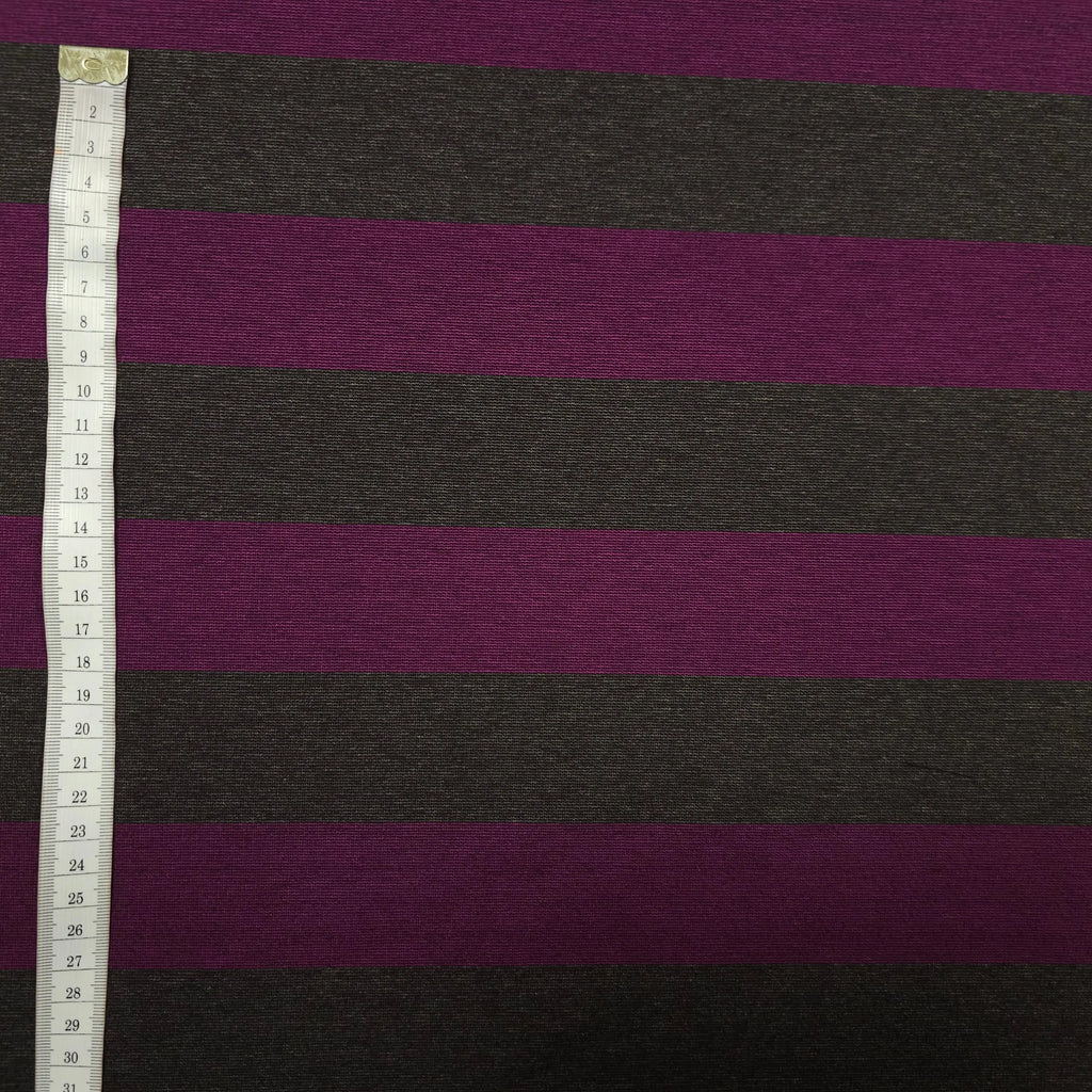 Romanit Jersey gestreift dunkelgrau, Violett CSM-STOFFE