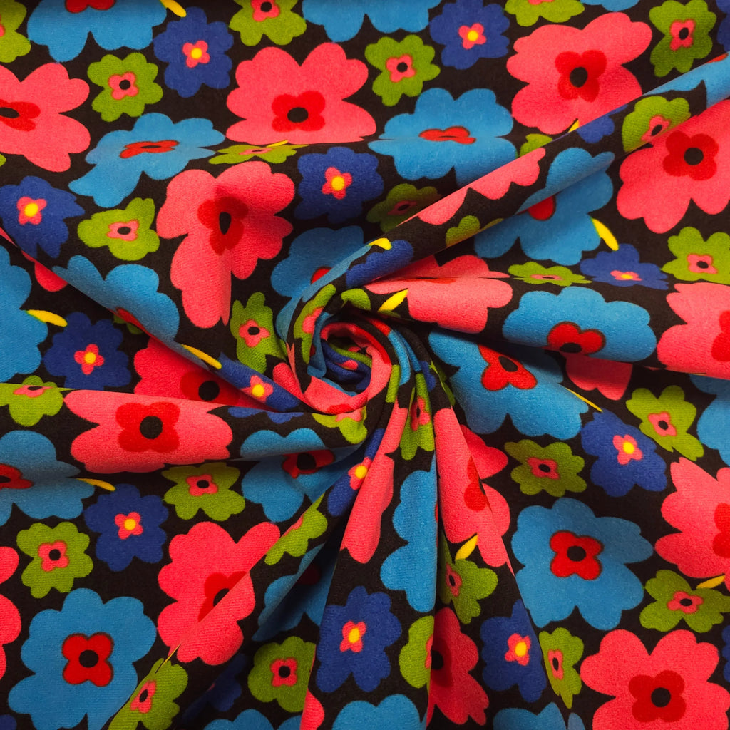 Samt mit Blumen CSM-STOFFE