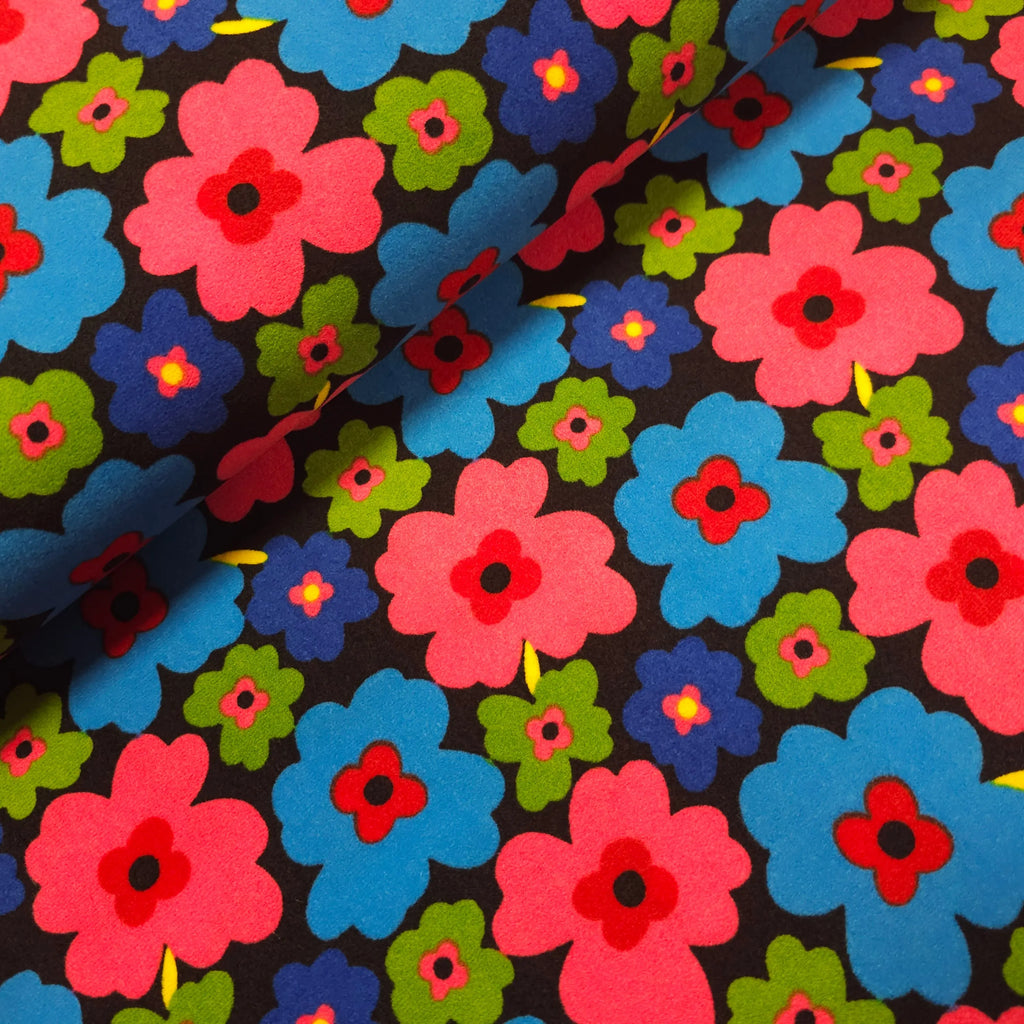 Samt mit Blumen CSM-STOFFE