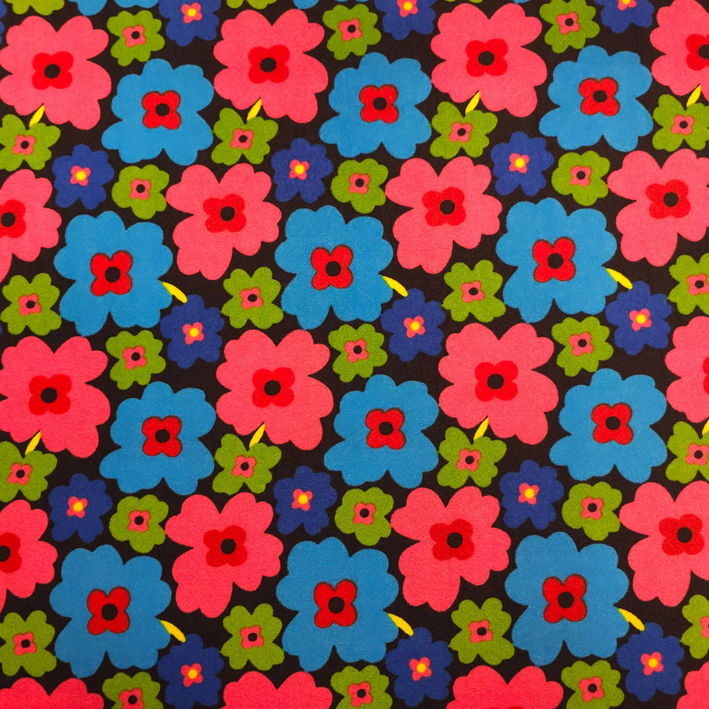 Samt mit Blumen CSM-STOFFE