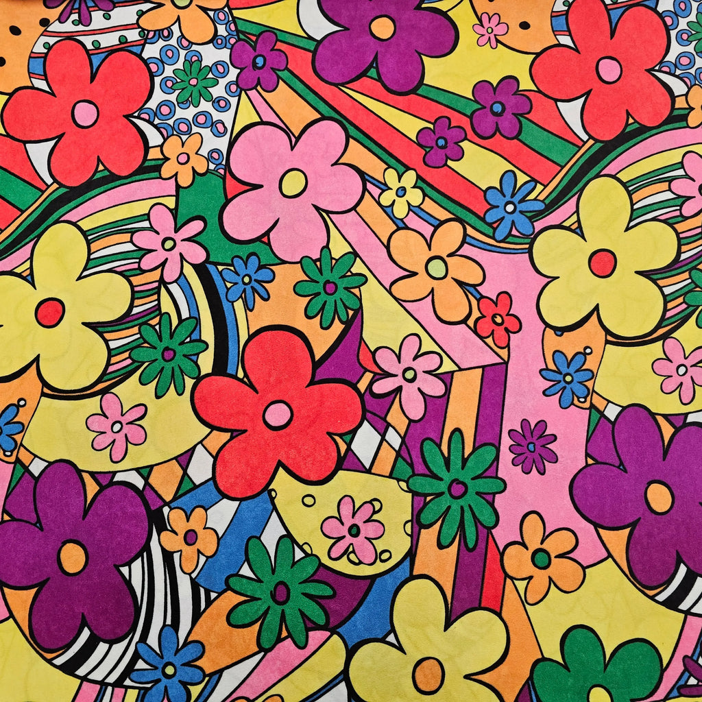 Samt mit Blumen | gelb CSM-STOFFE