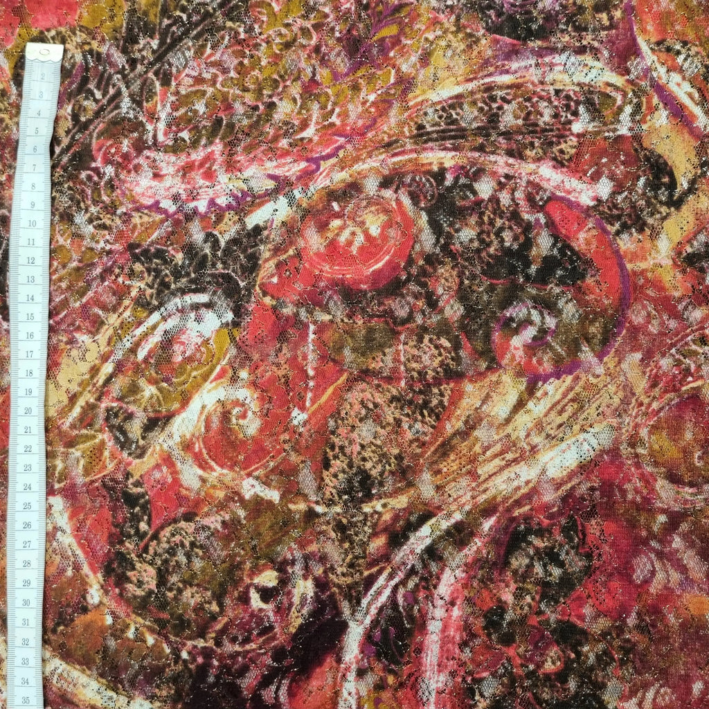 Spitze mit Paisleymuster und Goldschimmer CSM-STOFFE