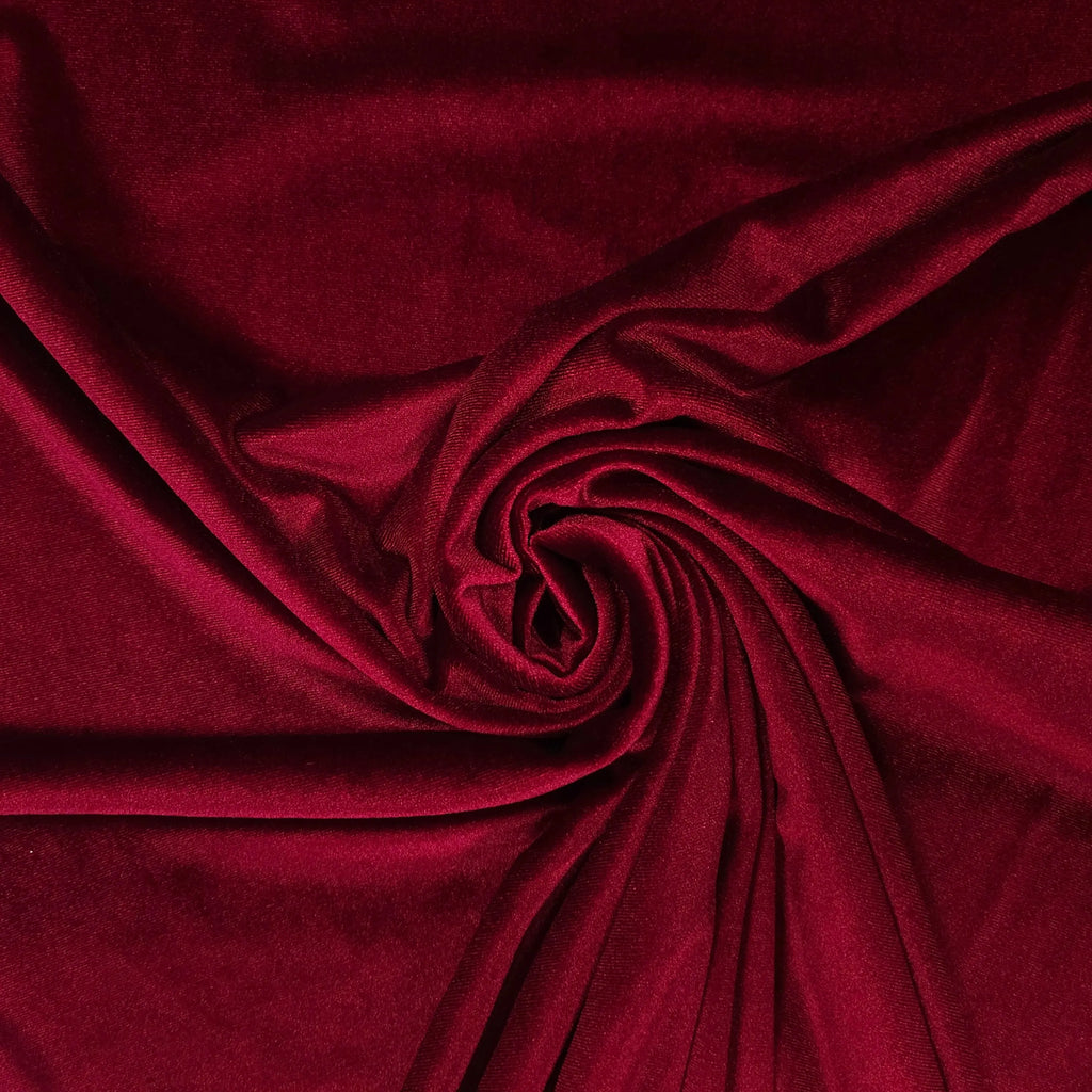 Stretch Samt Dunkelrot CSM-STOFFE