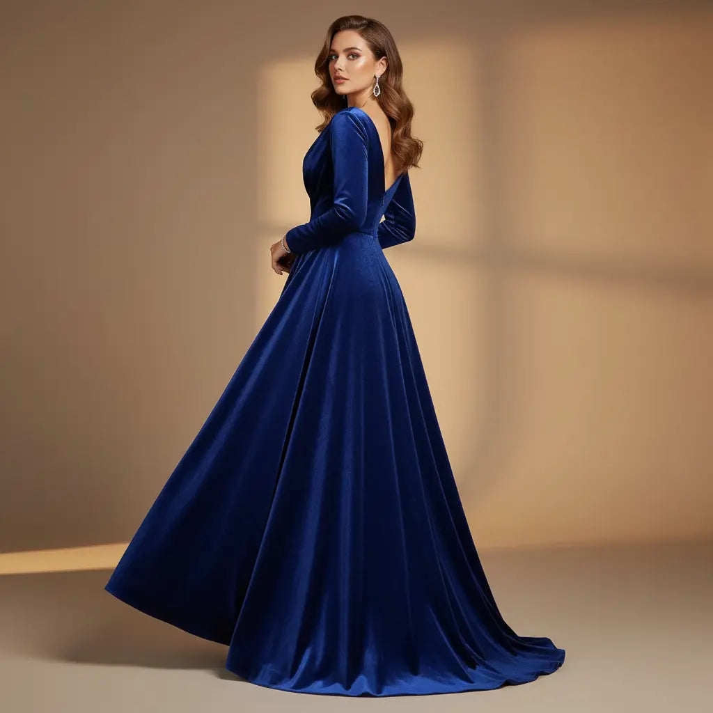 Kleid aus royalblauem Samt