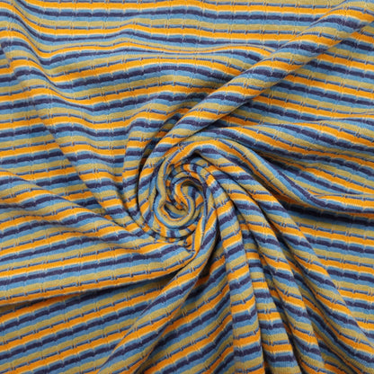 Strick Jersey gestreift mehrfarbig blau CSM-STOFFE