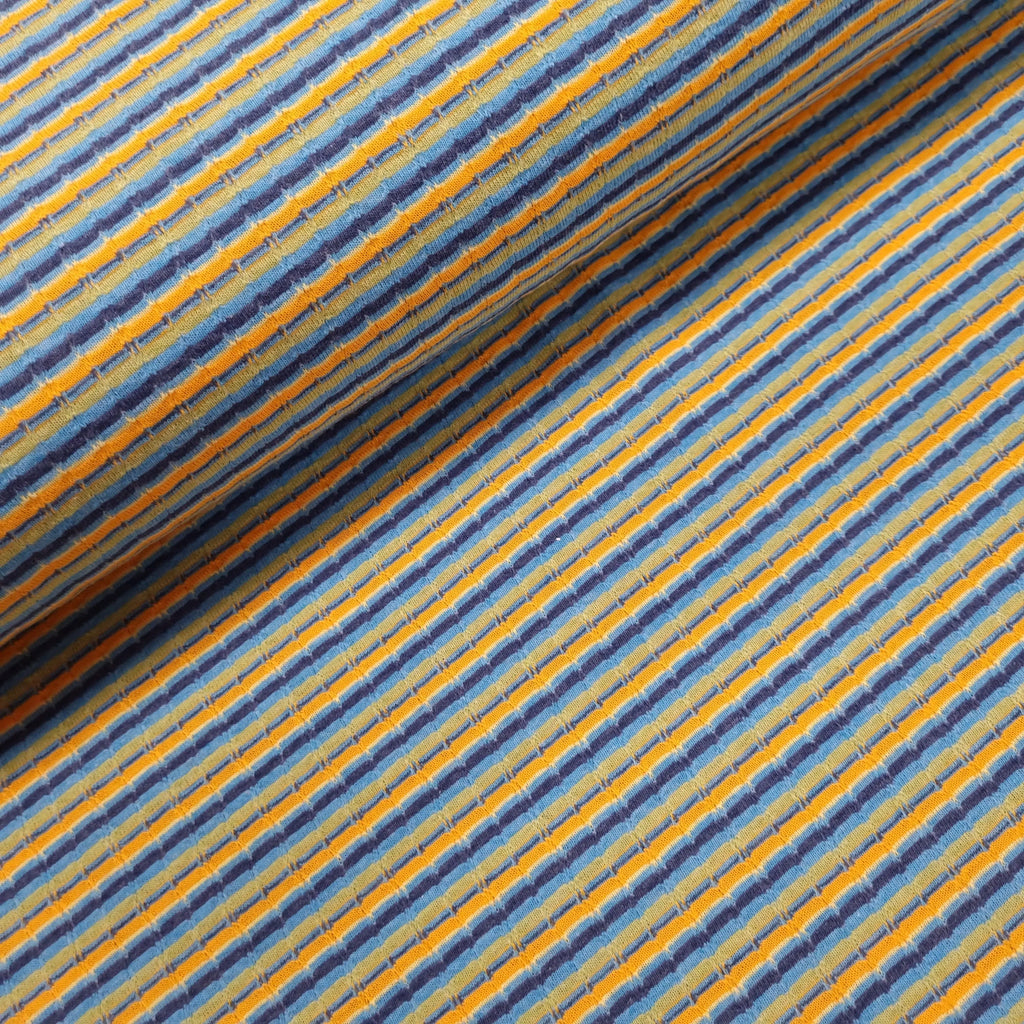 Strick Jersey gestreift mehrfarbig blau CSM-STOFFE