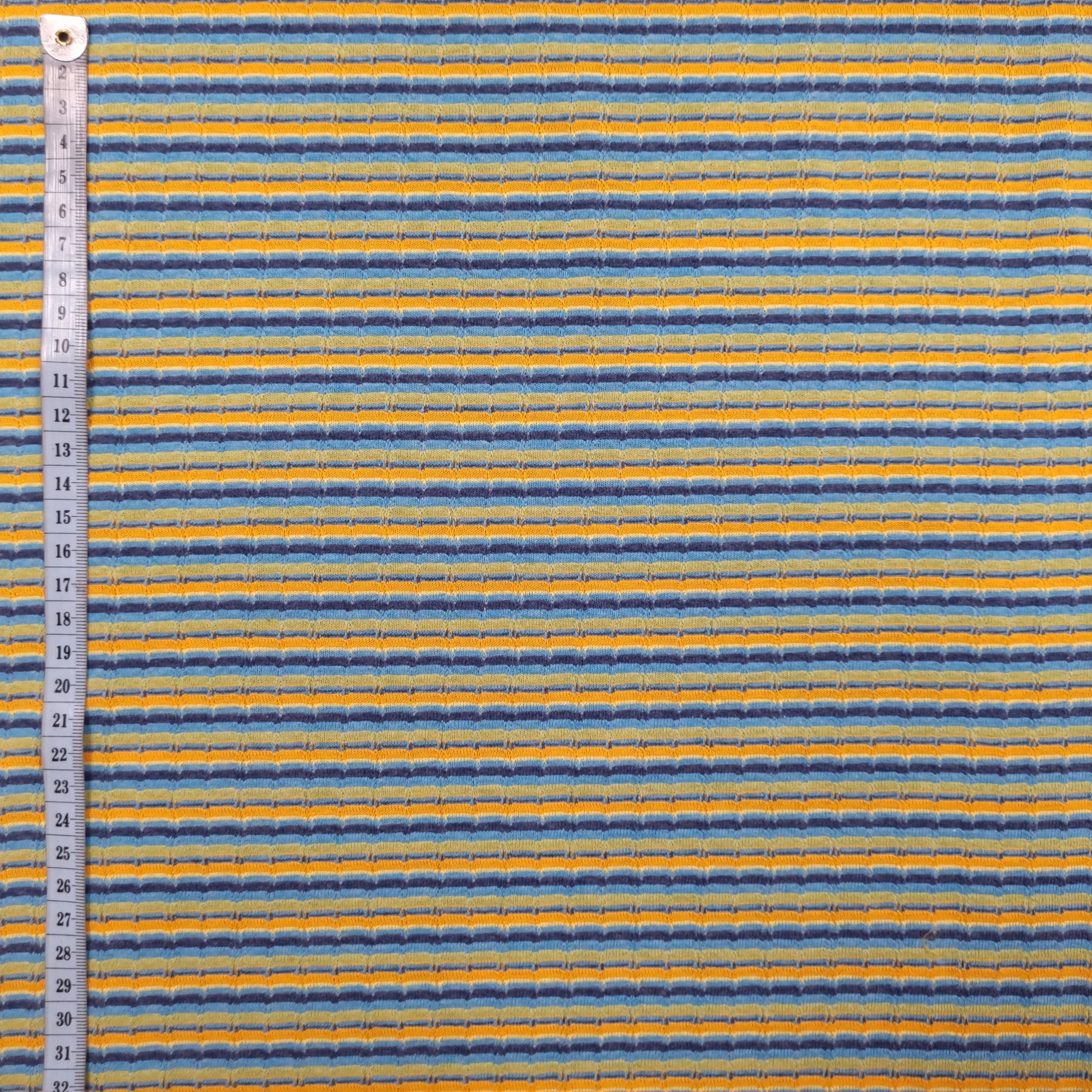 Strick Jersey gestreift mehrfarbig blau CSM-STOFFE