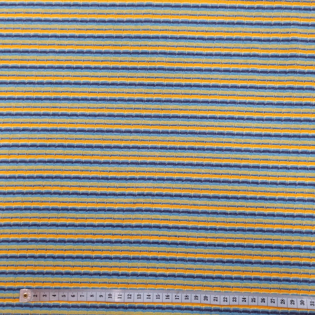 Strick Jersey gestreift mehrfarbig blau CSM-STOFFE
