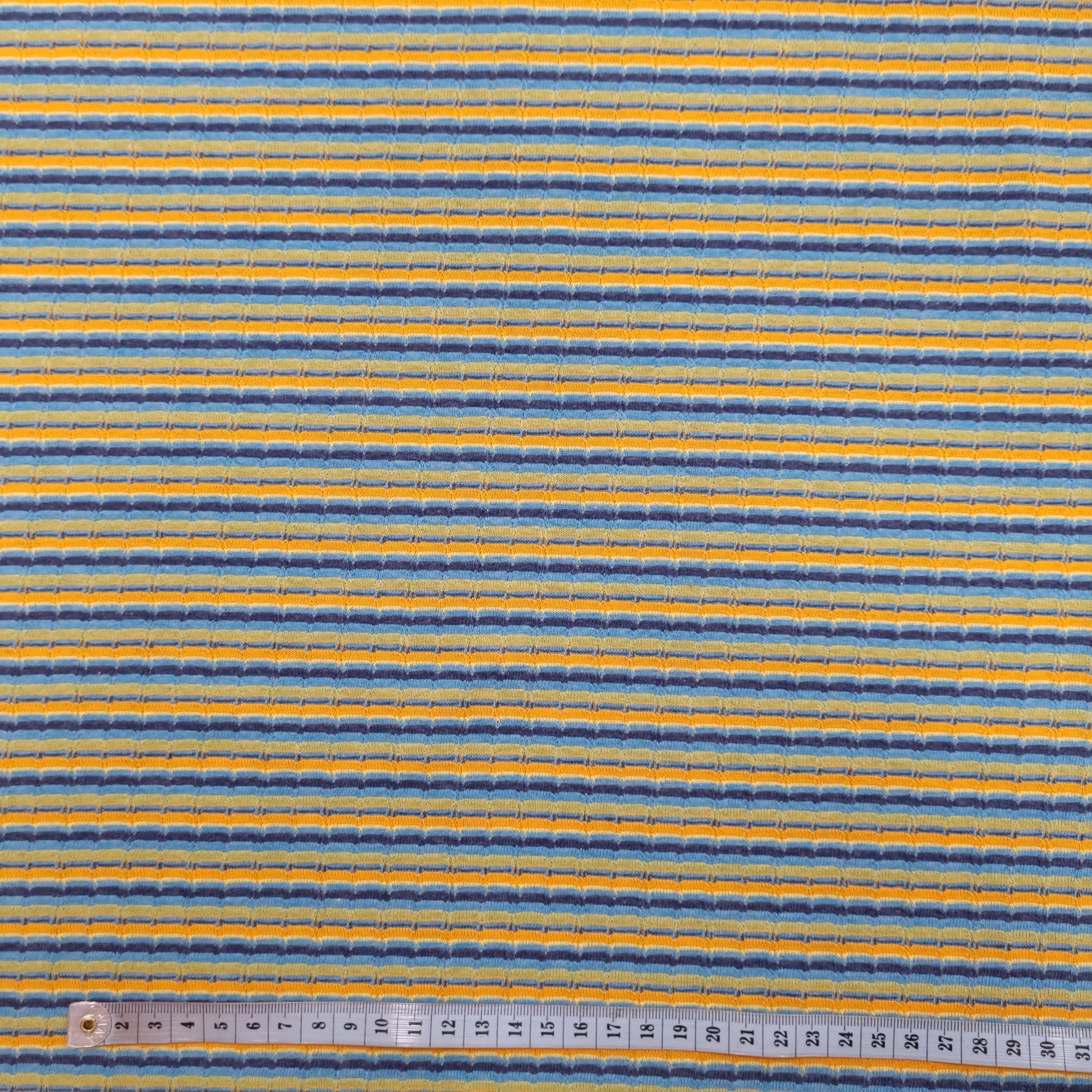 Strick Jersey gestreift mehrfarbig blau CSM-STOFFE