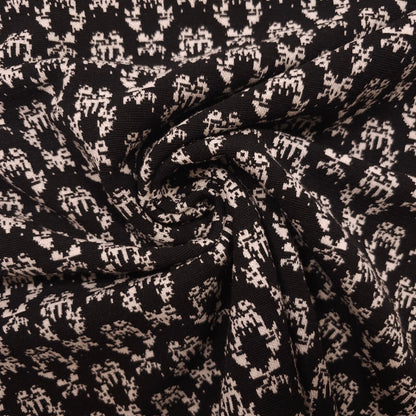 Strickstoff schwarz abstraktes Muster CSM-STOFFE
