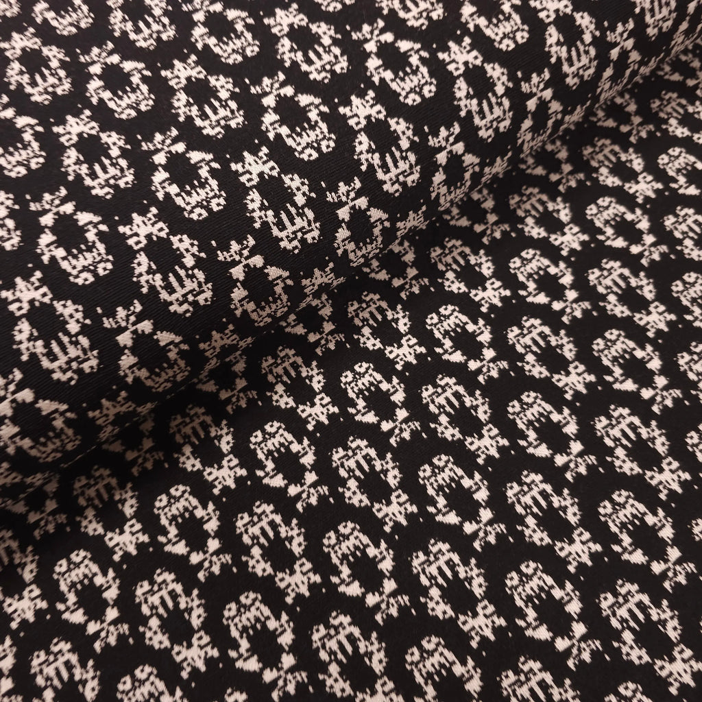 Strickstoff schwarz abstraktes Muster CSM-STOFFE