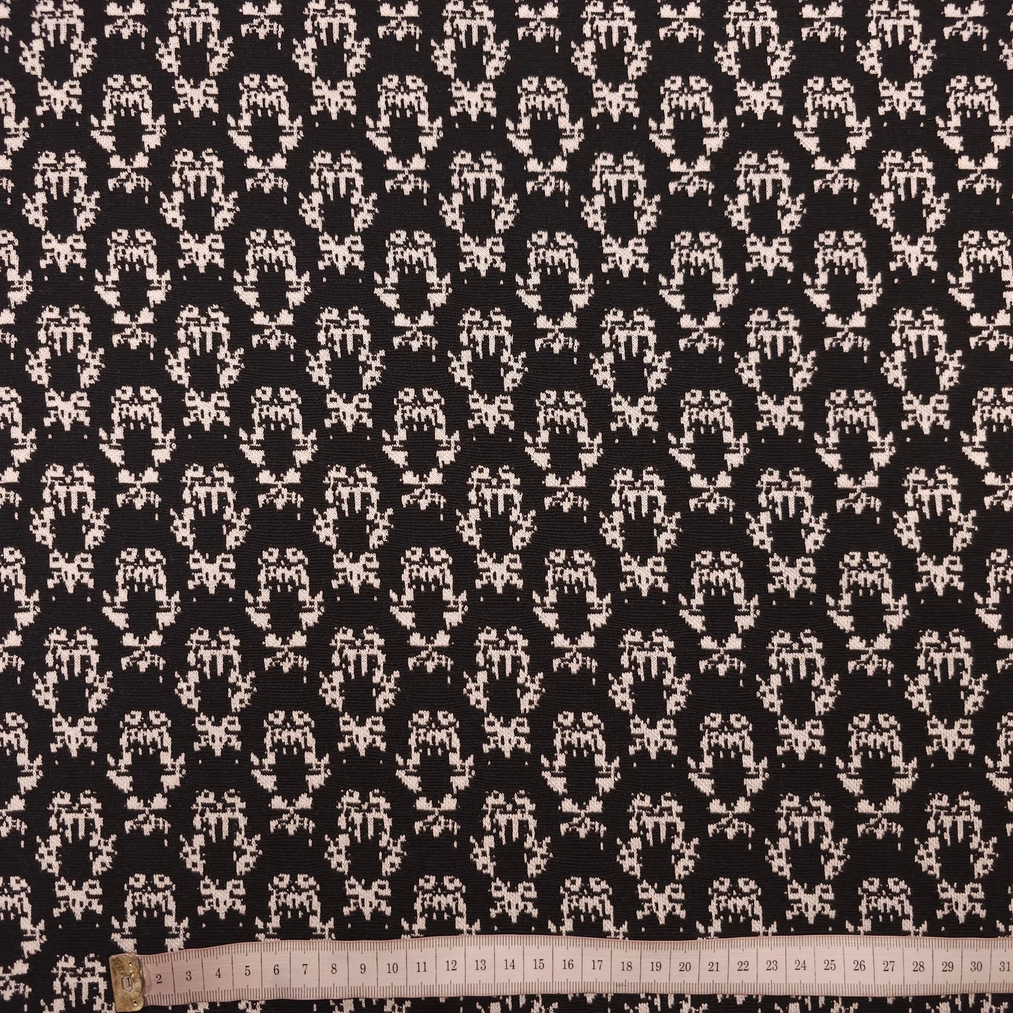 Strickstoff schwarz abstraktes Muster CSM-STOFFE