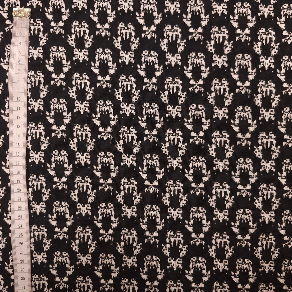 Strickstoff schwarz abstraktes Muster CSM-STOFFE