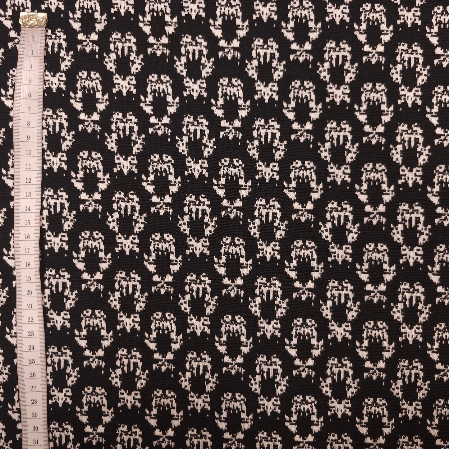 Strickstoff schwarz abstraktes Muster CSM-STOFFE