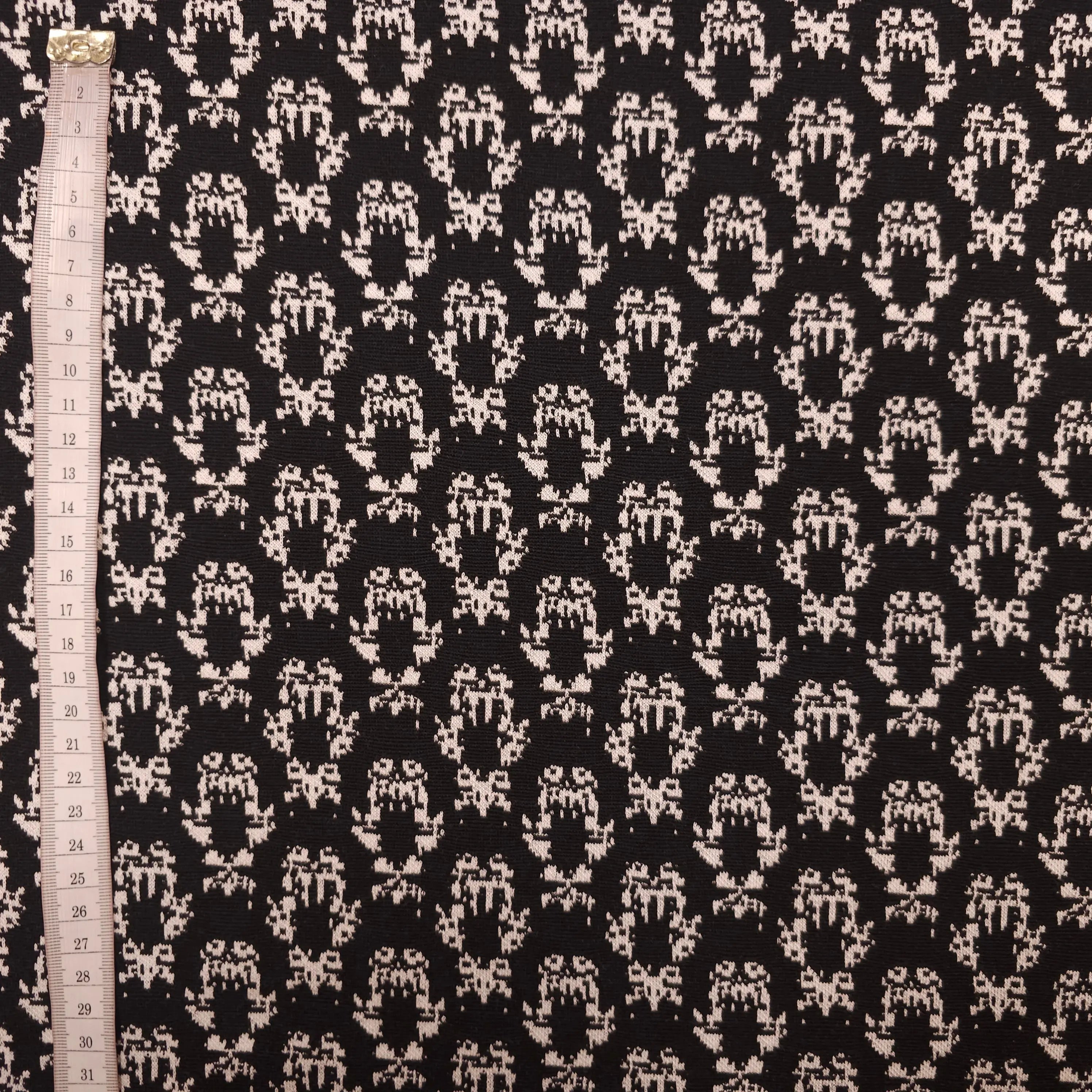 Strickstoff schwarz abstraktes Muster CSM-STOFFE