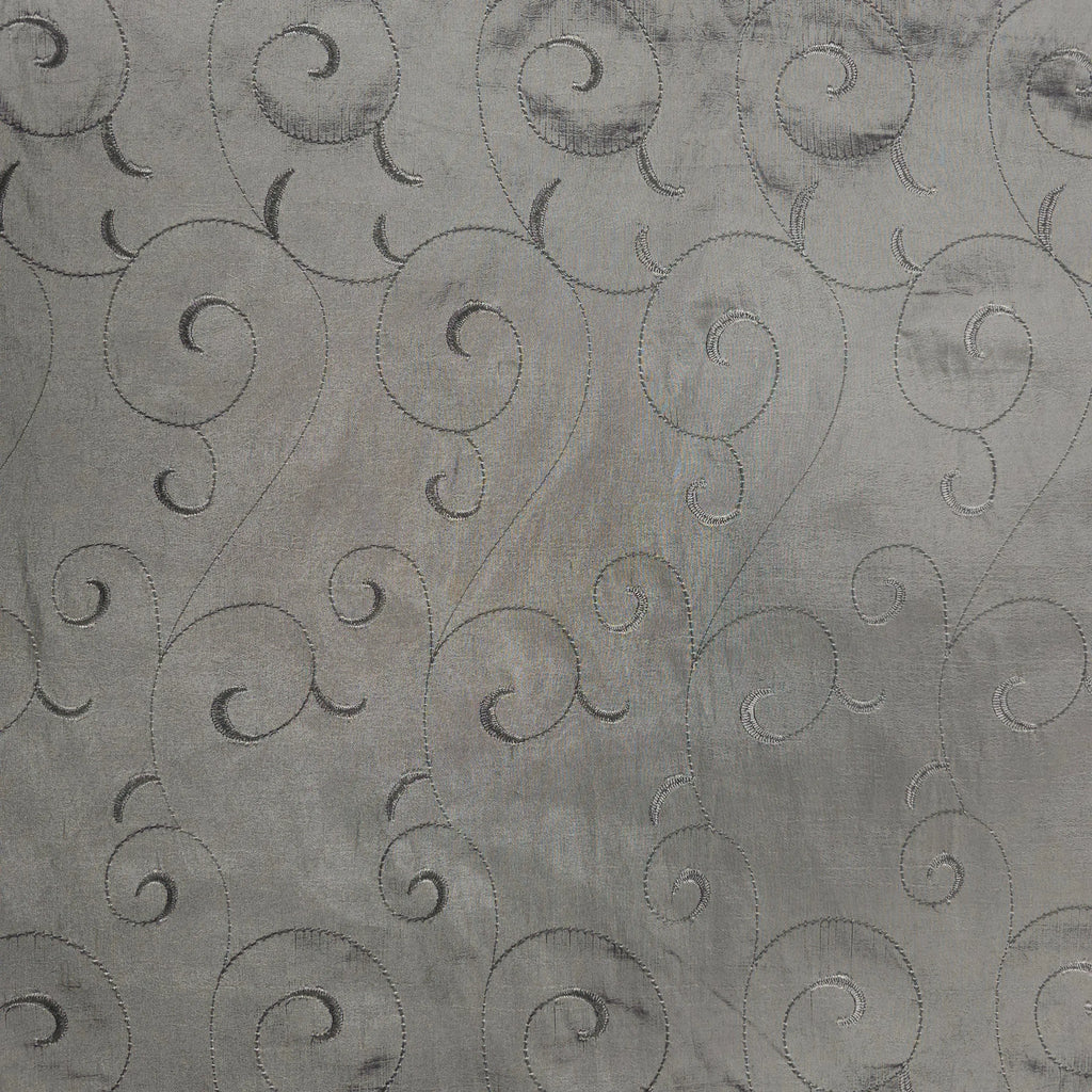 Taft grau bestickt | Ornamente CSM-STOFFE