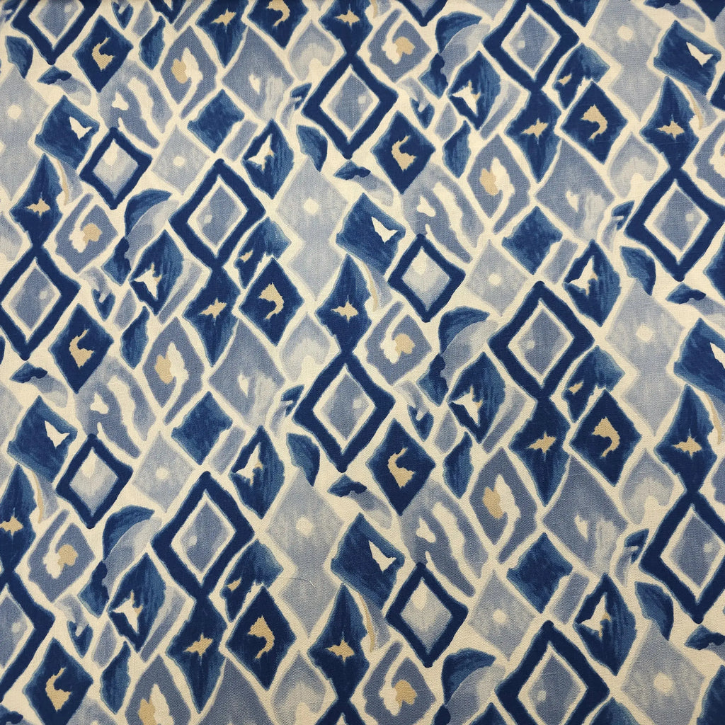 Viskose Stretch geometrische Muster weiß CSM-STOFFE