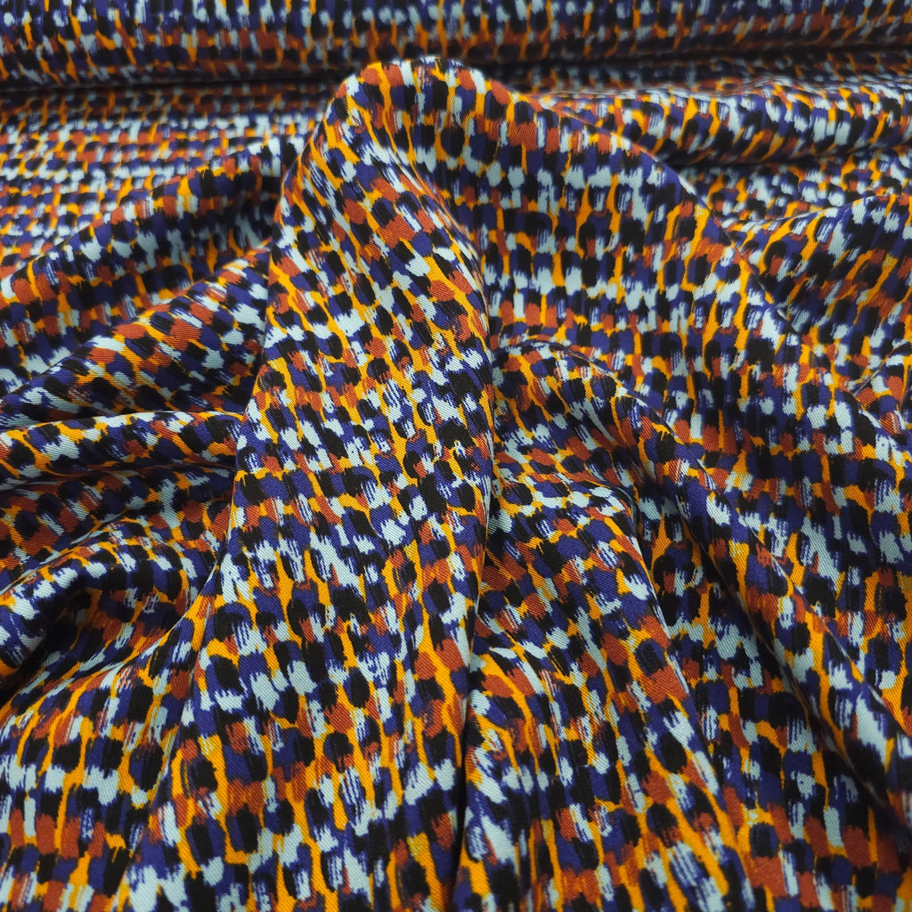 Viskose Twill blau abstrakt CSM-STOFFE