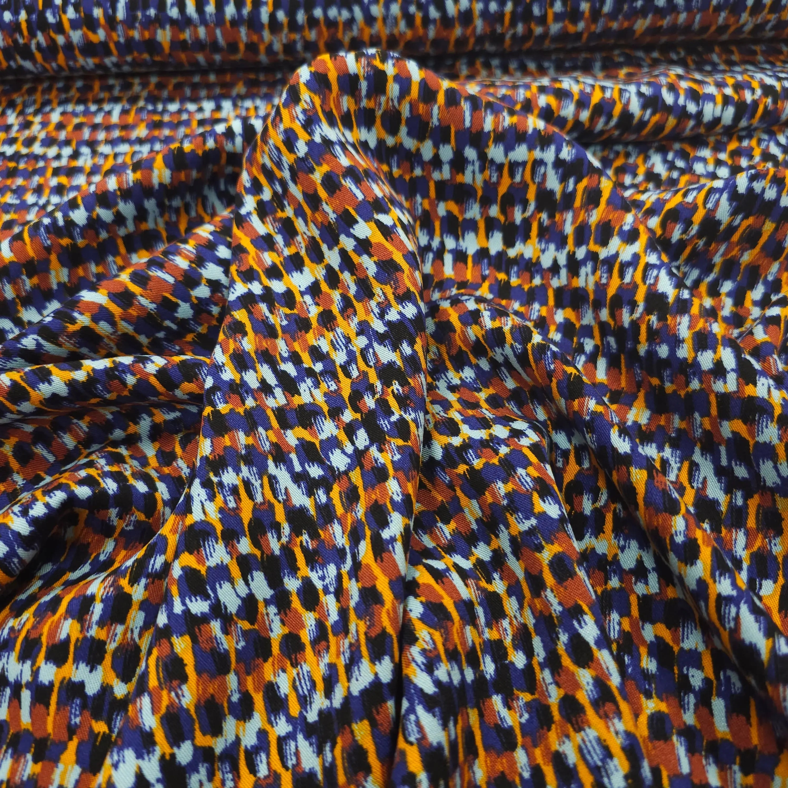 Viskose Twill blau abstrakt CSM-STOFFE