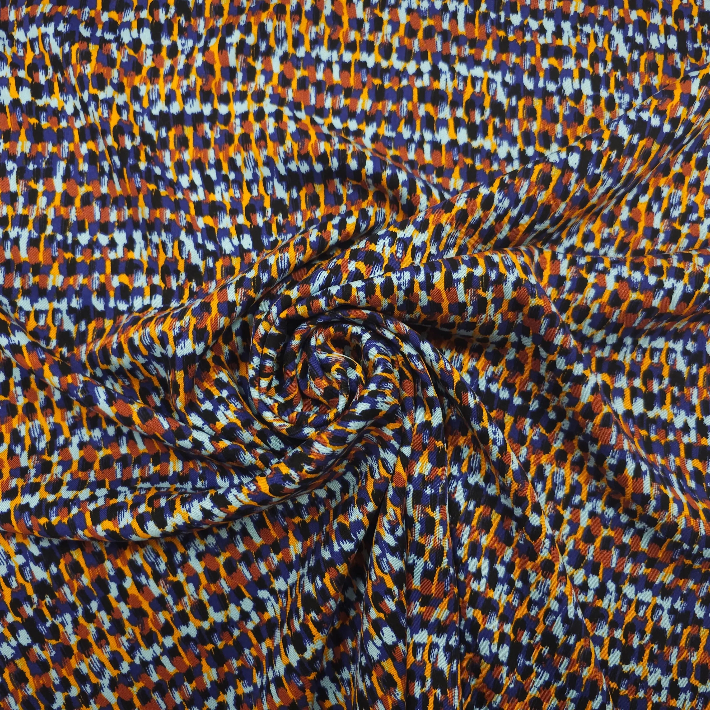 Viskose Twill blau abstrakt CSM-STOFFE