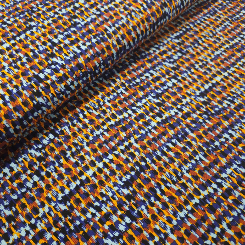 Viskose Twill blau abstrakt CSM-STOFFE