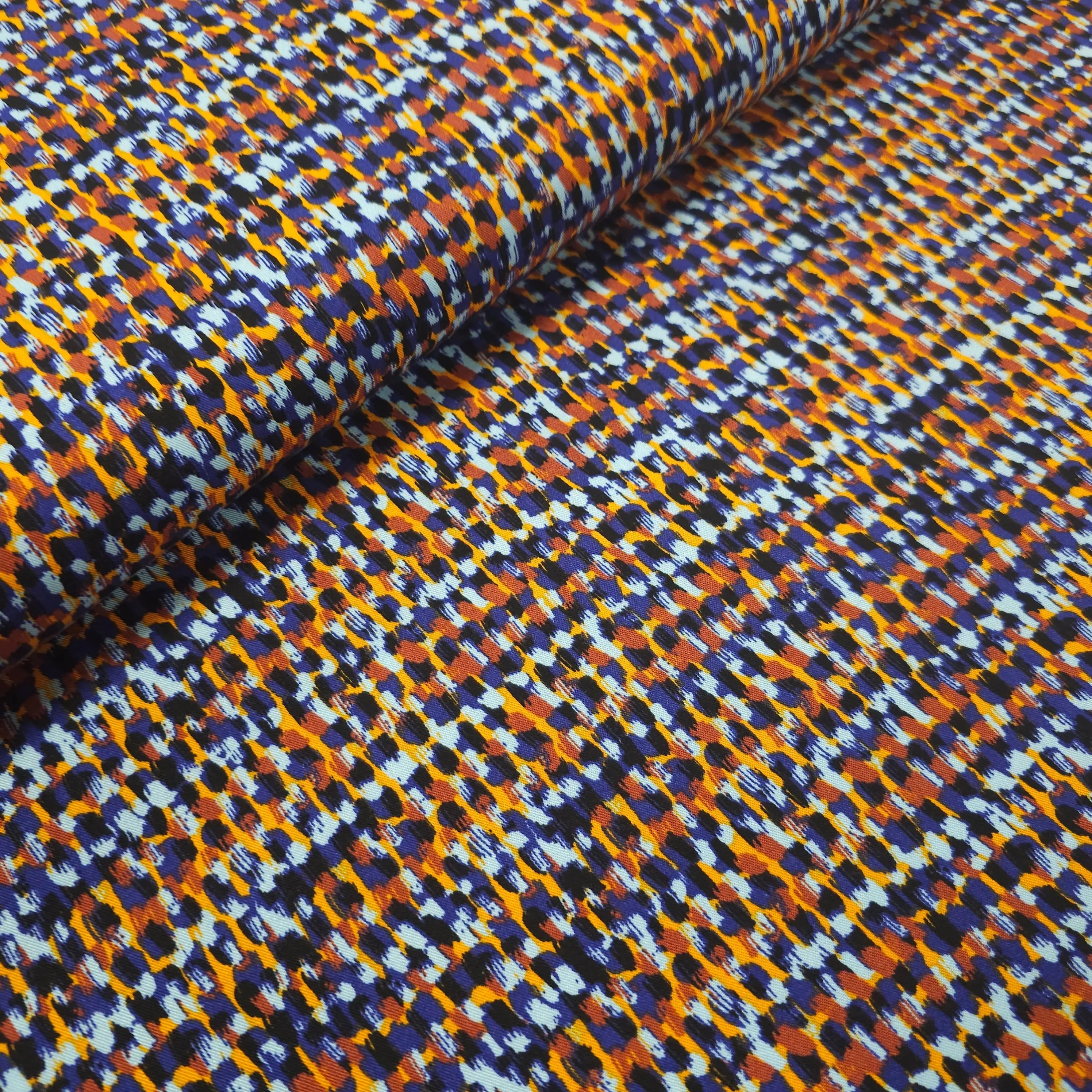Viskose Twill blau abstrakt CSM-STOFFE
