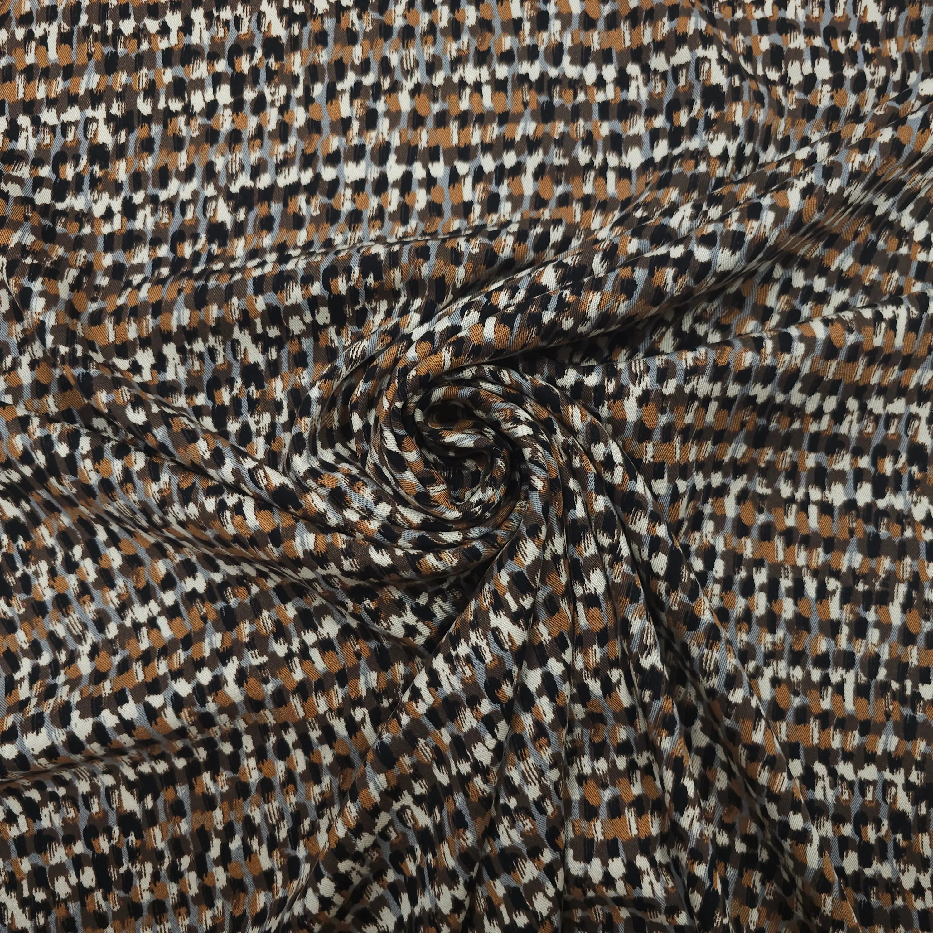 Viskose Twill sand abstrakt CSM-STOFFE