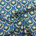 Viskose geometrische Muster blau CSM-STOFFE