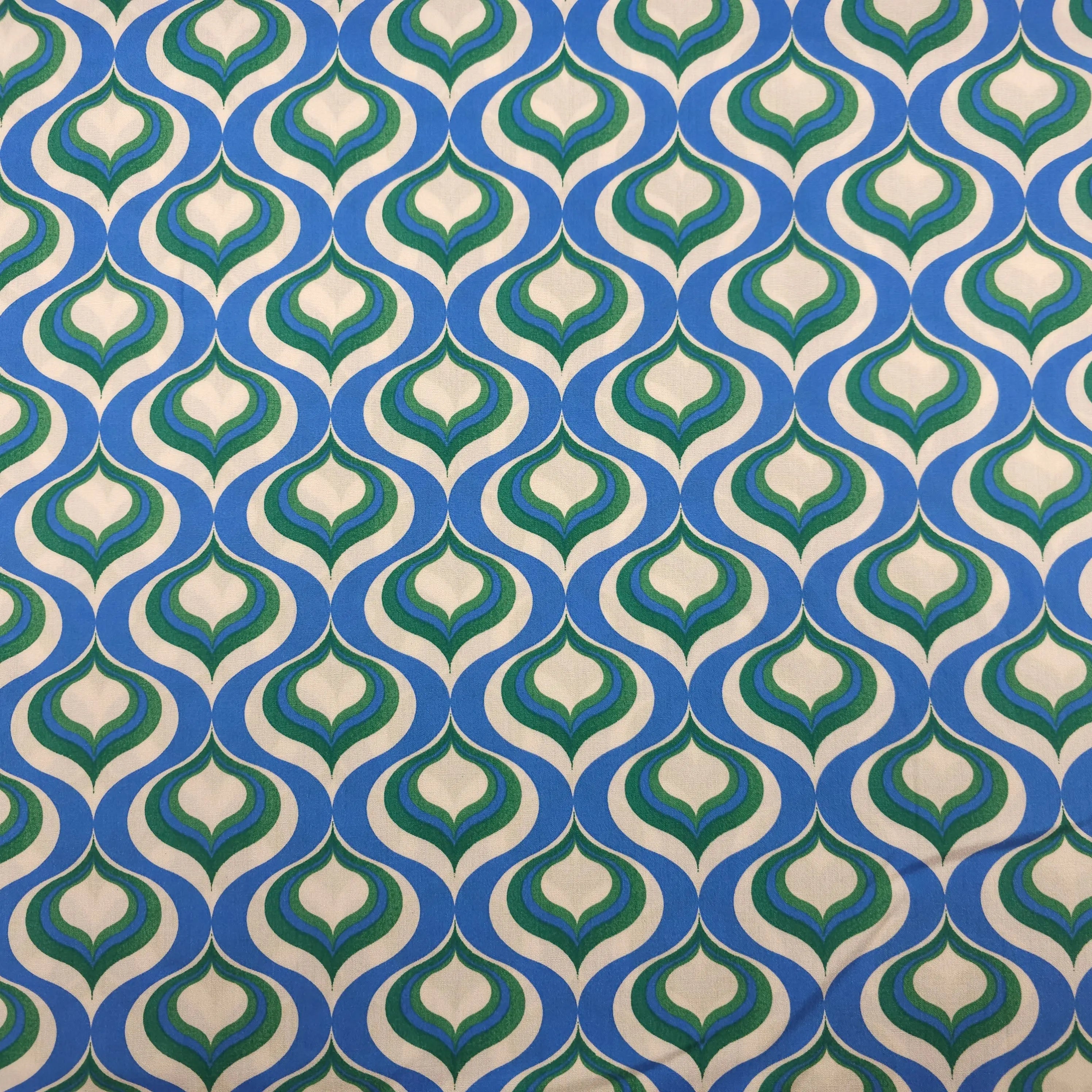 Viskose geometrische Muster blau CSM-STOFFE