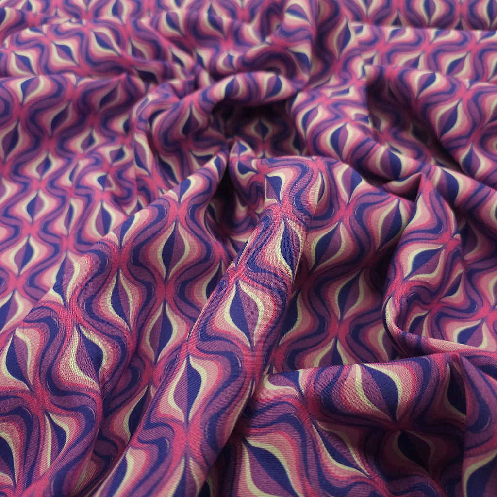 Viskose geometrische Muster pink CSM-STOFFE