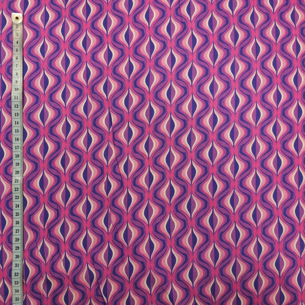 Viskose geometrische Muster pink CSM-STOFFE