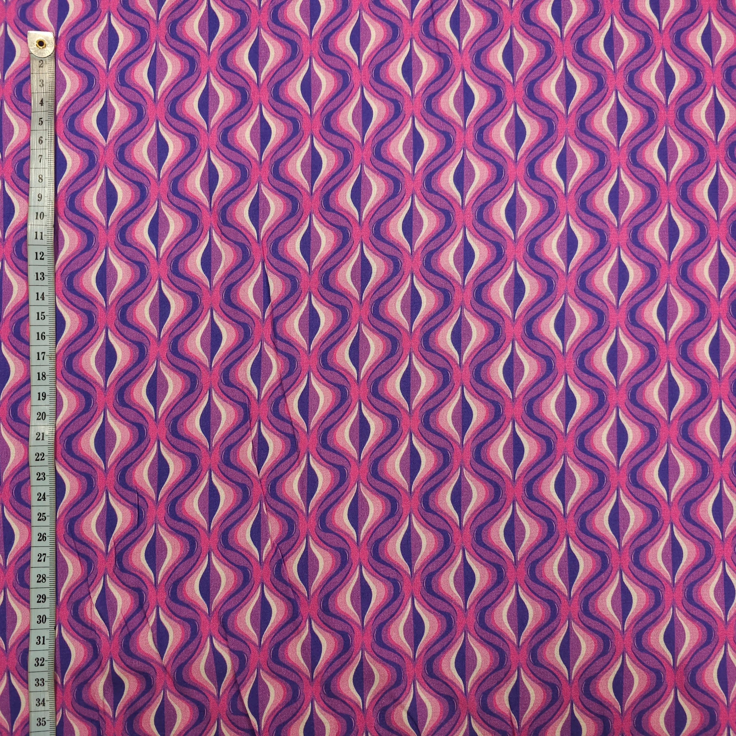 Viskose geometrische Muster pink CSM-STOFFE